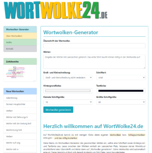 WortWolke24.de – Wortwolken online erstellen und herunterladen
