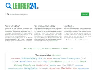 Materialsuchmaschine Lehrer24.de – kostenlos Unterrichtsmaterialien finden