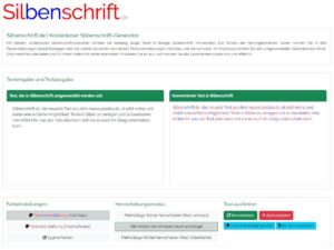 Vorschau: Silbenschrift.de - Kostenloses Silben-Tool